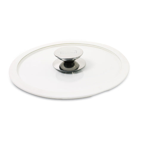 Photo of 007524 White Silicone Rim Glass Lid 10 Inch