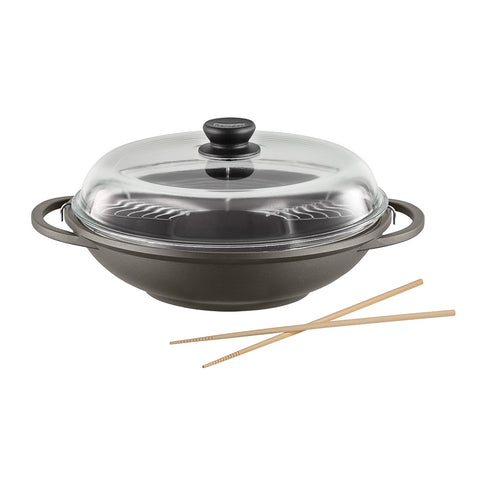 674985 Tradition 13.5 Inch Wok with Glass Lid and accessories Berndes