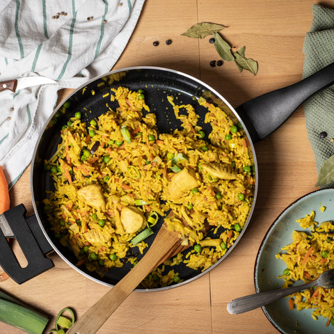 Large frying pan with glass lid deals